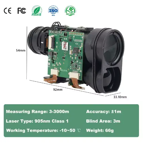 Long-Range Hunting Binocular Rangefinder Module | 3000m Laser Distance Sensor - 图片 2